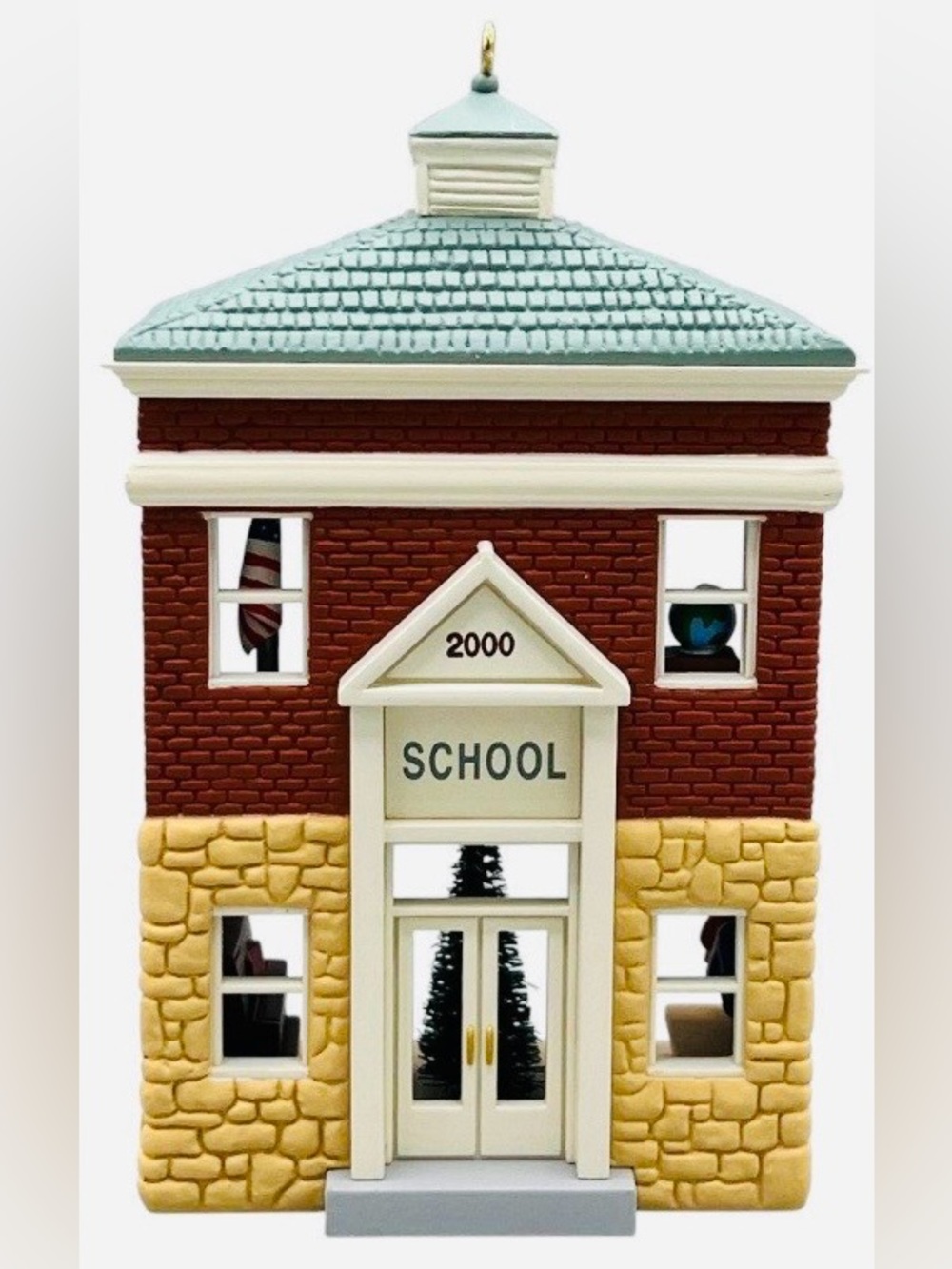 2000 Schoolhouse Decorative School Building Figurine in Light
